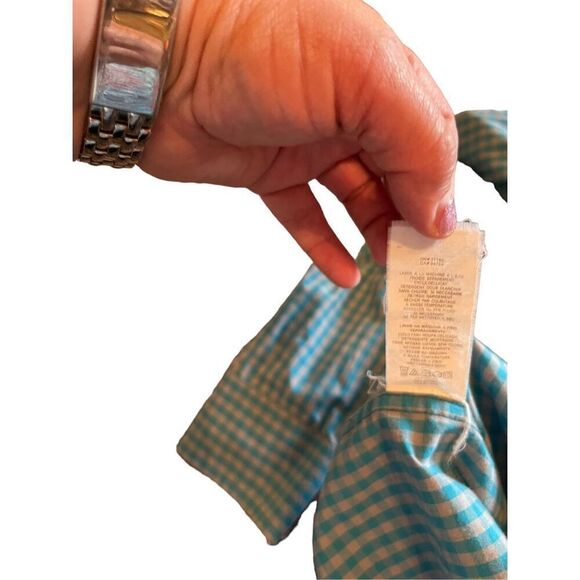 Penguin Mens Blue & Cream Gingham Button Up Long Sleeve Shirt Size XXL - Picture 11 of 12